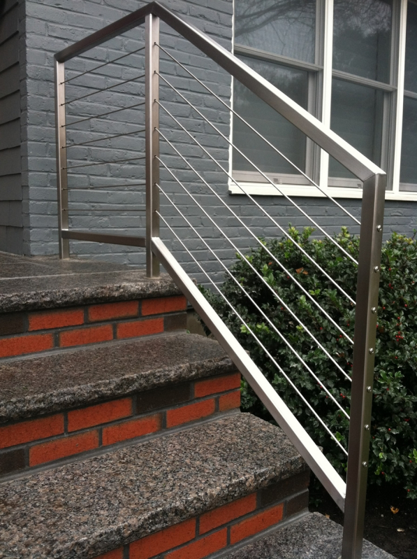 Corrimão de Aço Inox Preço Guarujá - Corrimão para Escada de Inox